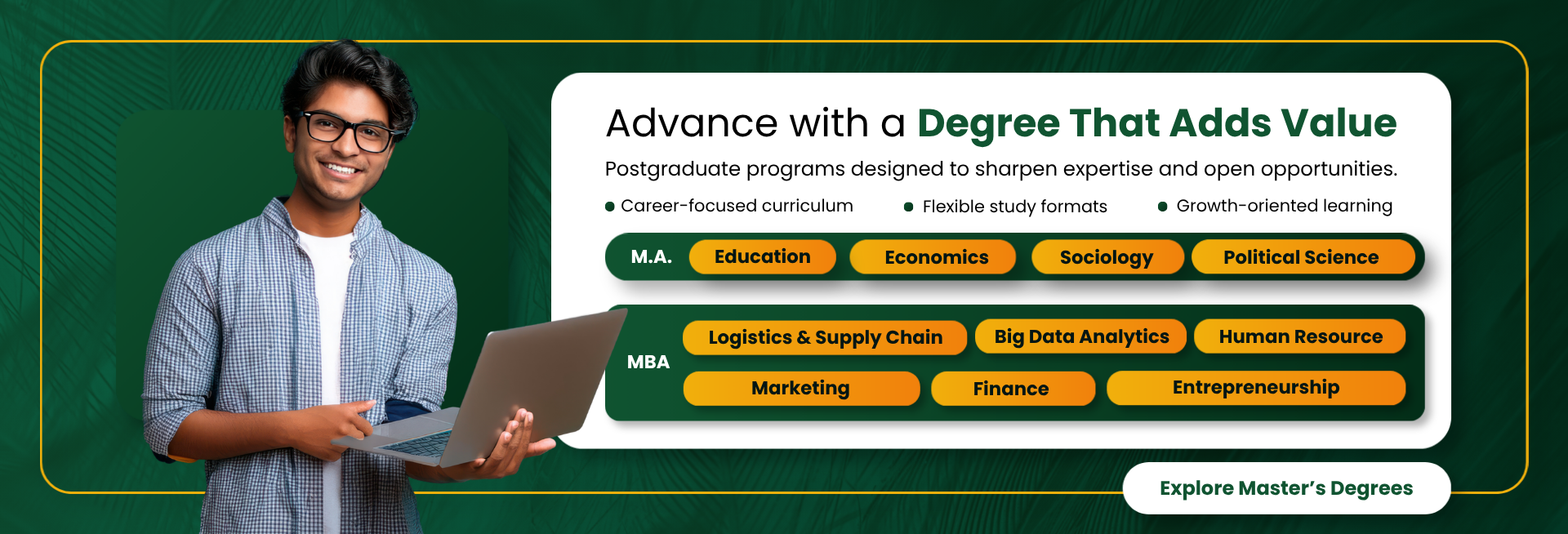 Advance with a Degree That Adds Value - Mizoram University Online Master's Degree